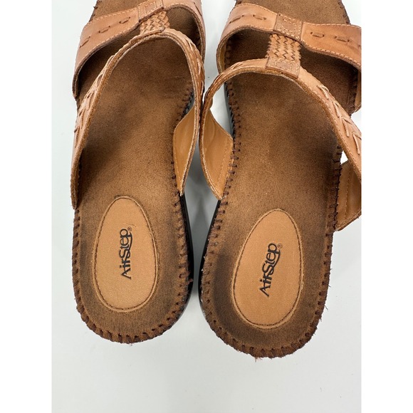 Airstep Leather Sandals Slides Comfort Casual Brown‎ Shoes - Picture 6 of 10